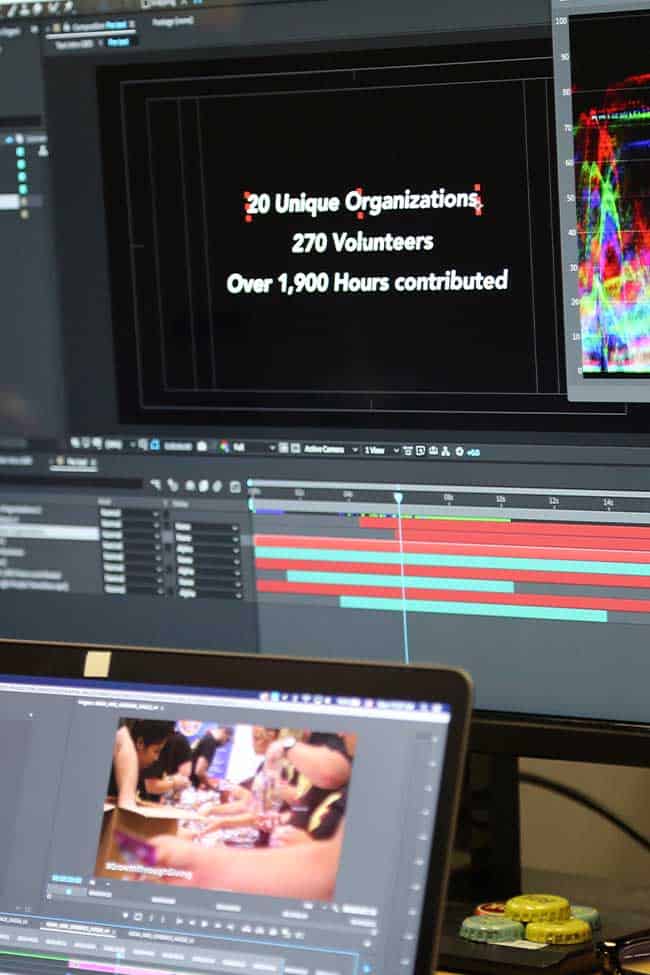 Image of a motion graphic video being made on a computer